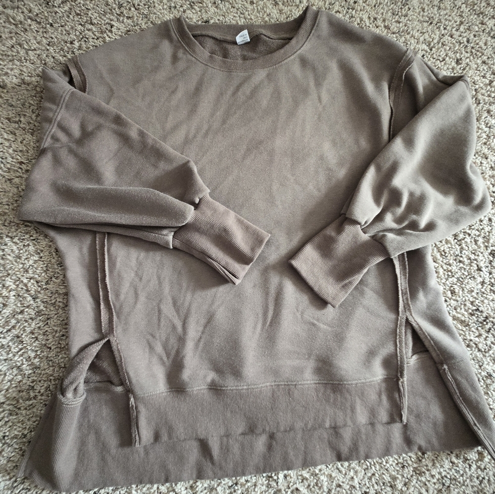 Women's Anrabess Casual Tan Sweatshirt